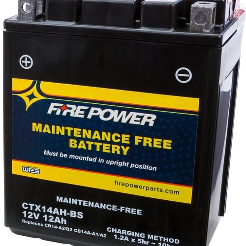 Wps Fire Power CTX14AH-BS Maintenance Free Battery #CTX14AH-BS for Honda/Indian