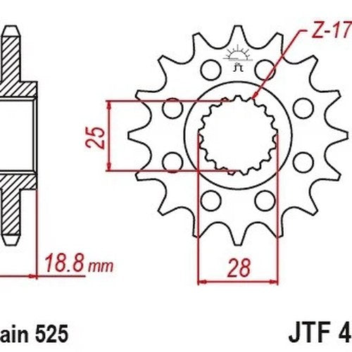 JT Front Sprocket 19T #JTF405.19 BMW F 800 R 2009-2018