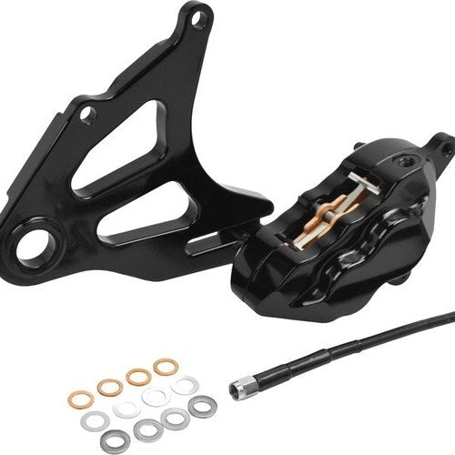 Hawg Halters 4-Piston Rear Brake Caliper For 11.5" Rotor Black #RKSTAB518