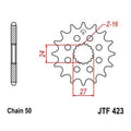 JT Front Sprocket 530 18T for Suzuki GSX1300R Hayabusa/B-King/B-King ABS