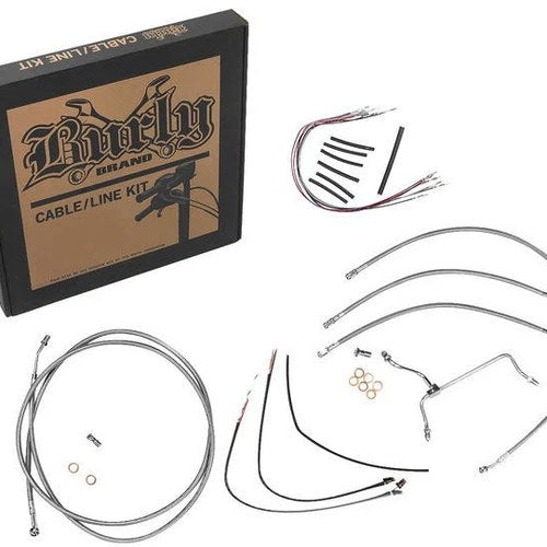 Burly Handlebar Cable/Line Kit for 13"Bagger Bars Stainless #B30-1300