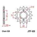 JT Front Sprocket 520 13T #JTF430.13 for Suzuki/Kawasaki RM-Z250/KX250F 4-Stroke