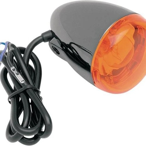 Chris Products Deuce-Style Turn Signal Black Chrome Stem Mount Amber #8500A-BN