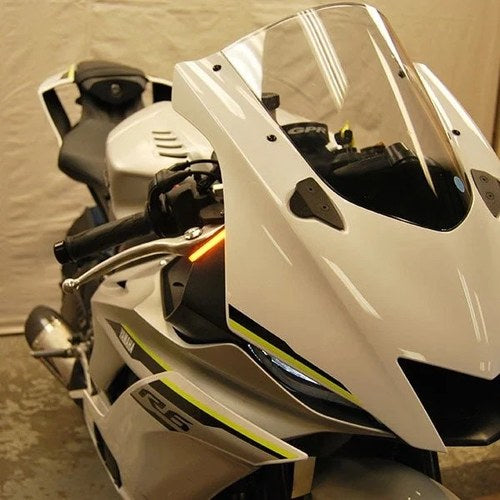 New Rage Cycle LED Mirror Block Off Plate Turn Signals Black for Yamaha YZF-R6