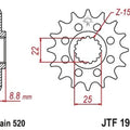 JT Front Sprocket 520 16T #JTF1901.16SC KTM/Husqvarna/Beta