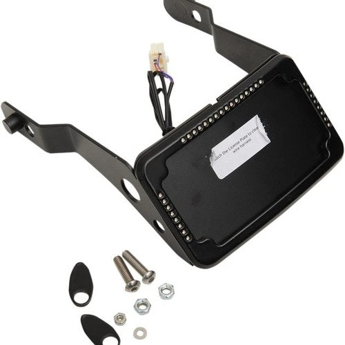 Cycle Visions Curved License Plate Mount with Slick Signals Black #CV4653B