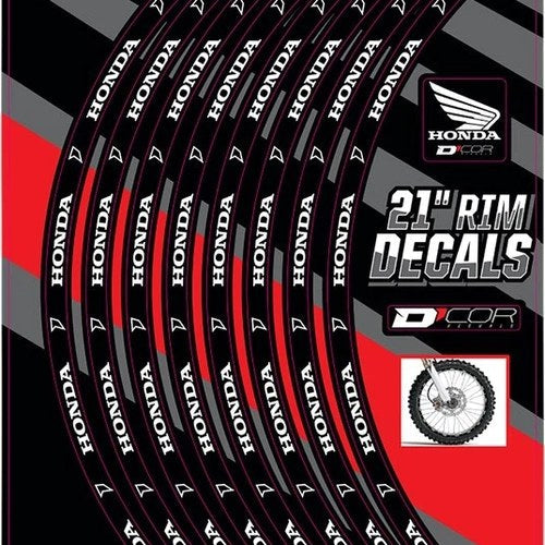 Dcor Branded Rim Decal Set Honda 21" Front #40-80-200 for Honda