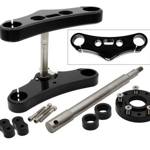 Accutronix 49mm Triple Tree Conversion Kit 3 Degree Elite Black #TWD349-ESBK8