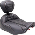 Mustang Deluxe Touring Solo Seat With Backrest Mandarin Orange Stitch #89401MO