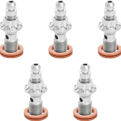 Arlen Ness Titanium Banjo Bleeder Bolts M10x1.0 Front Silver 5-Pack #300-866