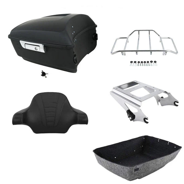 Matte King Trunk Backrest Rack Mount Fit For Harley Road Glide Fltrx 09-13