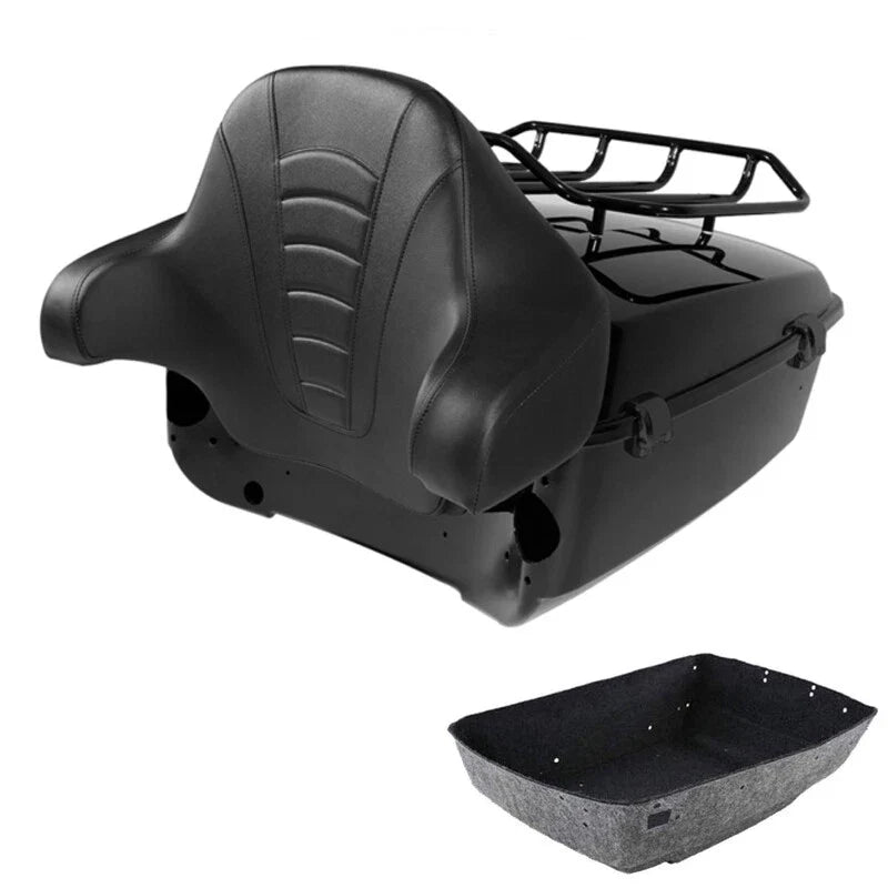 Black King Trunk Pad Luggage Rack Fit For Harley Touring Street Glide 2014-2026