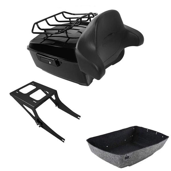 King Trunk Backrest Rack Mount Fit For Harley Fatboy 2008-2017