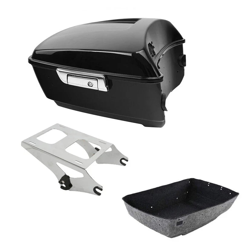 King Trunk Luggage Chrome Two Up Mount Rack Fit For Harley Street Glide 2014-26