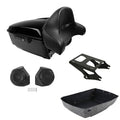 King Trunk Mount Rack Speakers Backrest Fit For Harley Touring models 2014-2026