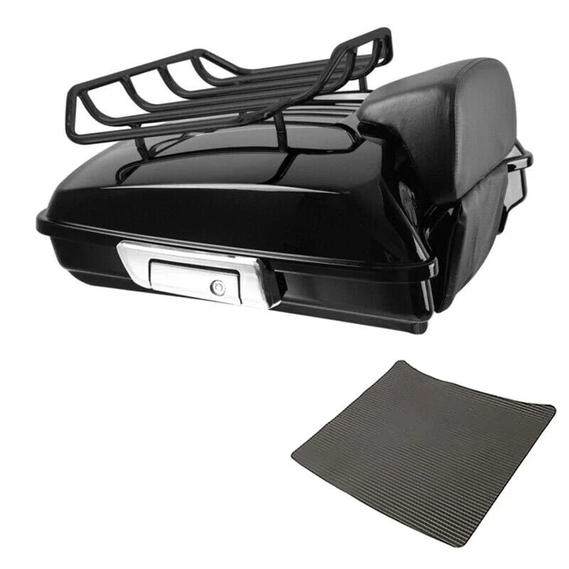 Black Razor Trunk Backrest Luggage Rack Fit For Harley Street Road Glide 2014-26