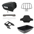 Matte Black King Trunk Pad Rack Light Mount Fit For Harley Street Glide 2014-26