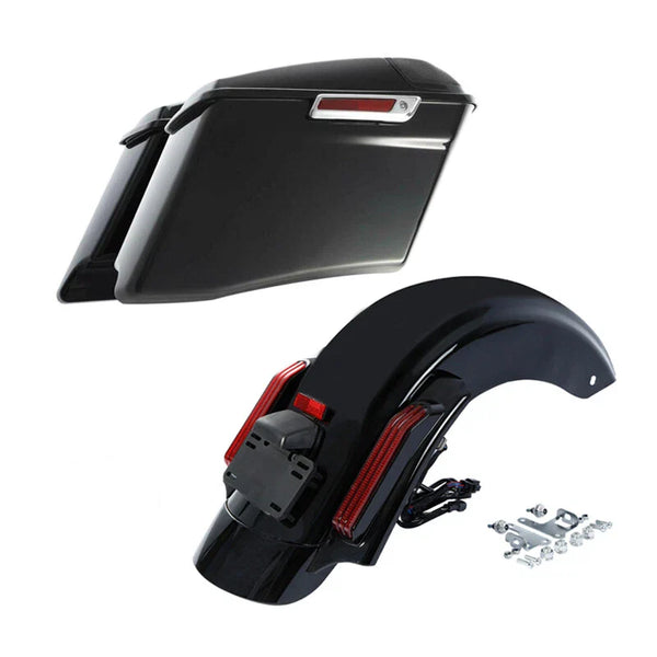 4" Stretched Saddlebags & Rear Fender System Fit For Harley Touring 2014-2024 23