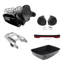 King Trunk Backrest Rack Speakers Fit For Harley Touring Street Glide 09-13
