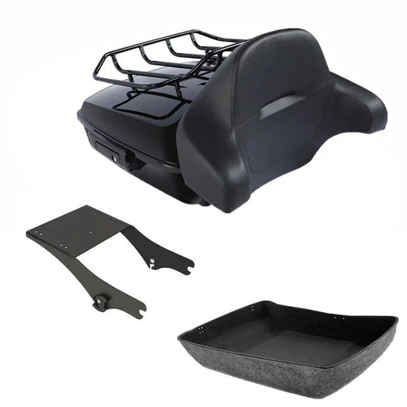 Black Chopped Trunk Pad Mount Fit For Harley Touring Electra Glide 1997-08