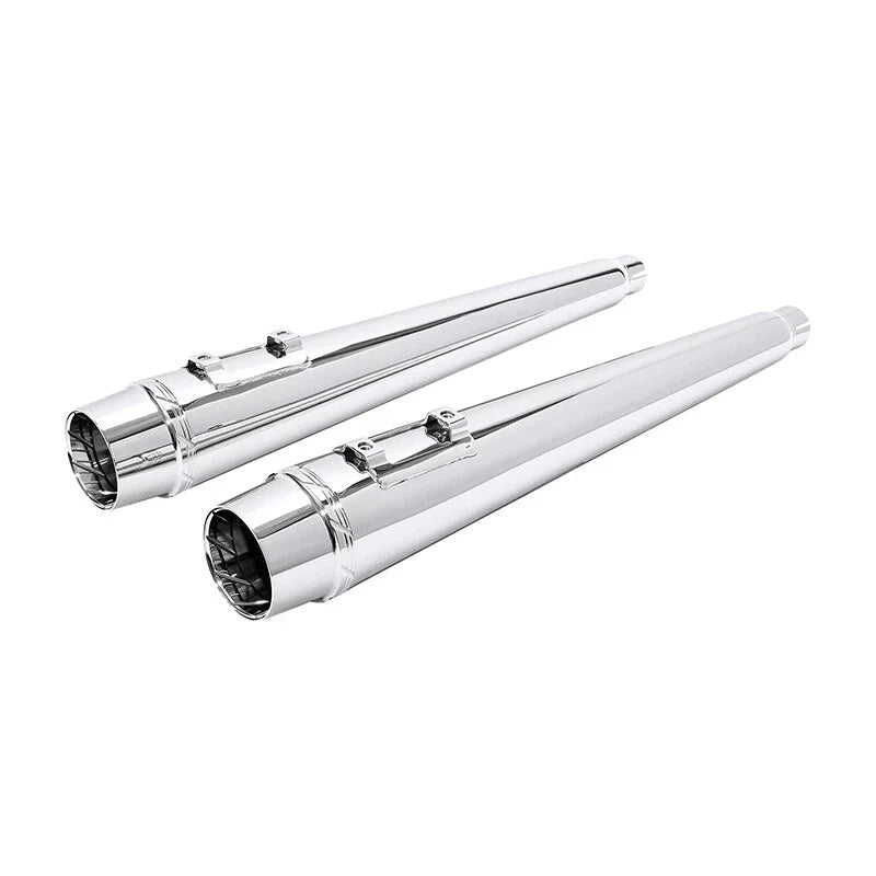 Chrome 4" Slip on Megaphone Mufflers Exhaust Pipe Fit For Harley Touring 95-2016