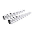 Chrome 4" Slip on Megaphone Mufflers Exhaust Pipe Fit For Harley Touring 95-2016