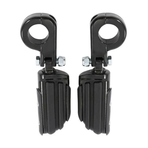 1 1/4" Black Highway Engine Guard Footpeg Footrest Mount Clamps Fit For Harley