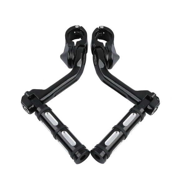 1-1/4" Footpegs Highway Bar Pegs Long Angled Mount Fit For Harley Touring Dyna