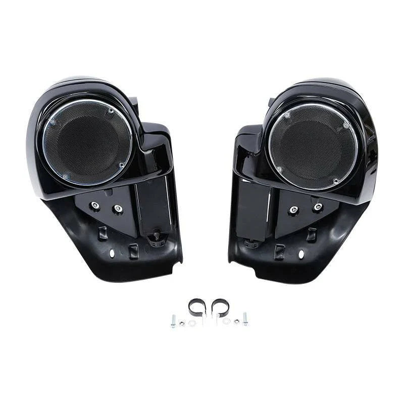 Vivid Black 6.5" Speaker Box Lower Vented Fairings For Harley Touring 2014-2024