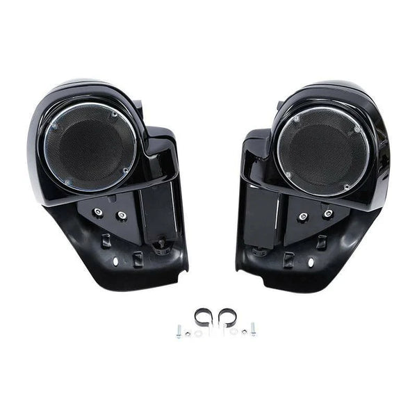 Vivid Black 6.5" Speaker Box Lower Vented Fairings For Harley Touring 2014-2024