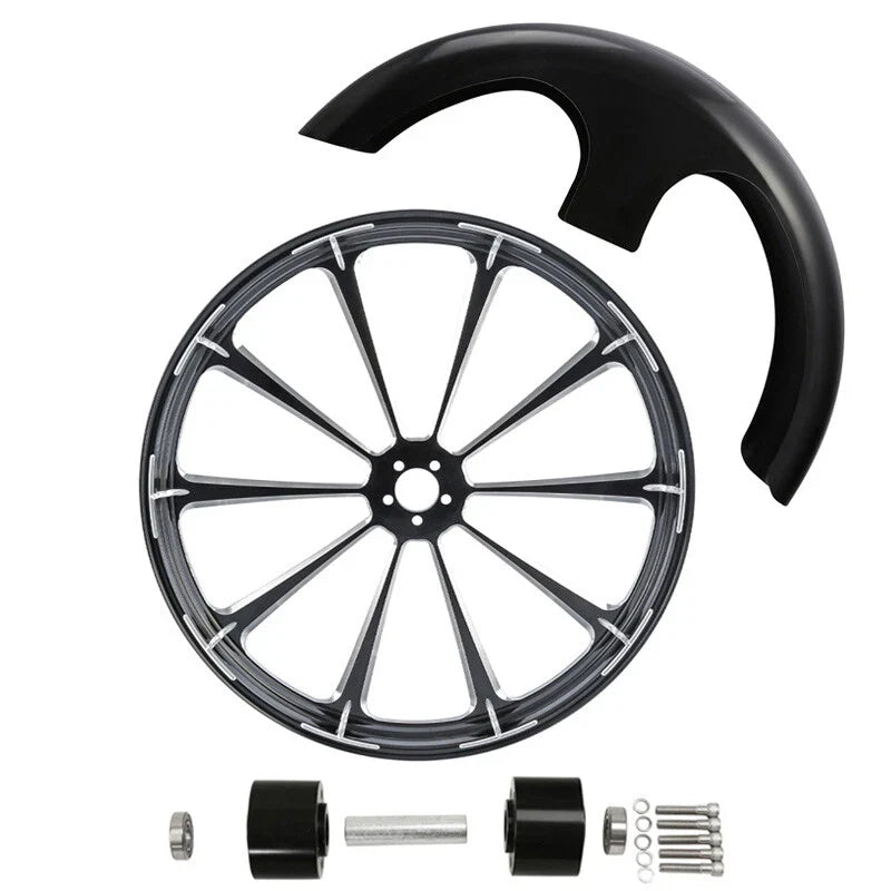 30" Front Wheel Rim Hub Dual Disc Fender Fit For Harley Road Glide ABS 1997-2021