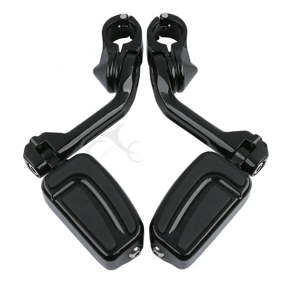 1 1/4 Inch 32mm Highway Bar Long Angled Foot Pegs Fit For Harley Engine Guards