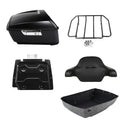 Matte Black King Trunk Backrest Pad Rack Plate Fit For Harley Touring 2014-2026