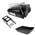 Vivid Black Chopped Trunk Backrest Mount Rack Fit For Sport Glide 2018-2021