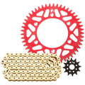 Tusk 2152700089 Chain and Sprocket Kit - Aluminum Rear/Gold X-Ring Chain Red