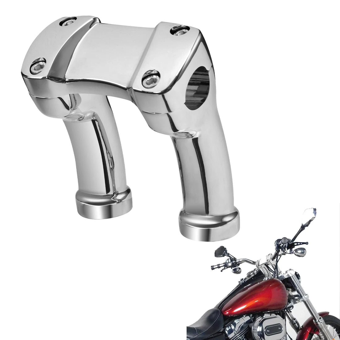 4" Handlebar Riser 1.25" Bar Fit For Harley Softail Fatboy Dyna Low Rider Fxdl