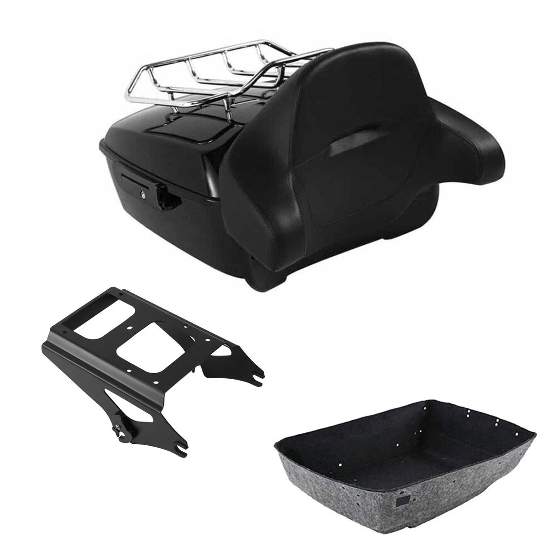 King Trunk Luggage Backrest Pad Mounting Rack Fit For Harley Electra Glide 09-13