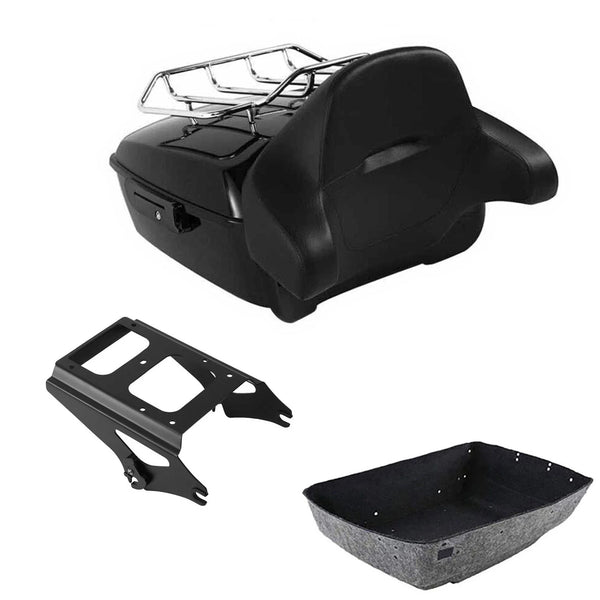 King Trunk Luggage Backrest Pad Mounting Rack Fit For Harley Electra Glide 09-13