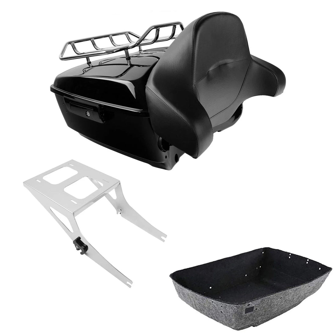 King Trunk Luggage Backrest Mounting Rack Fit For Harley Fatboy Flstf 2008-2017
