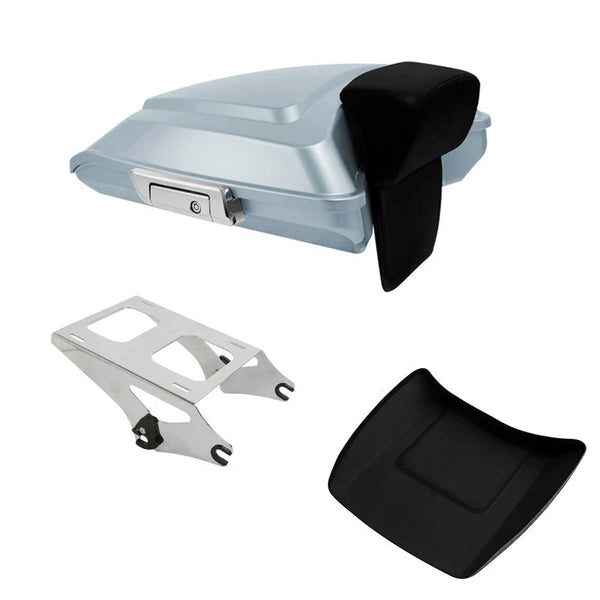 Silver Razor Trunk Backrest Mount Fit For Harley Touring Road King Glide 2014-26