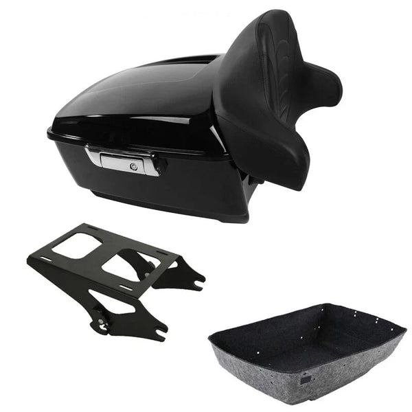 King Trunk Backrest Pad Mount Rack Fit For Harley Touring Road Glide 2014-2026