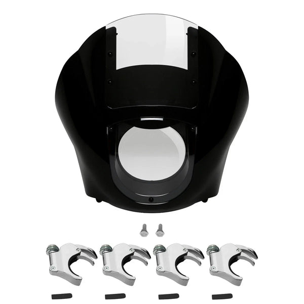 Quarter Headlight Fairing Windshield 49mm Clamp Fit For Harley Sportster XL Dyna