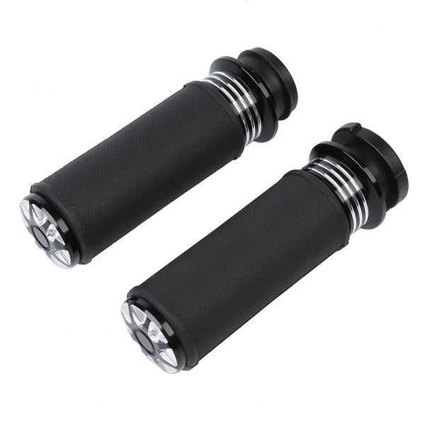 Black Electric 1" Handlebar Bar Hand Grips For Harley Touring Flht Softail Dyna