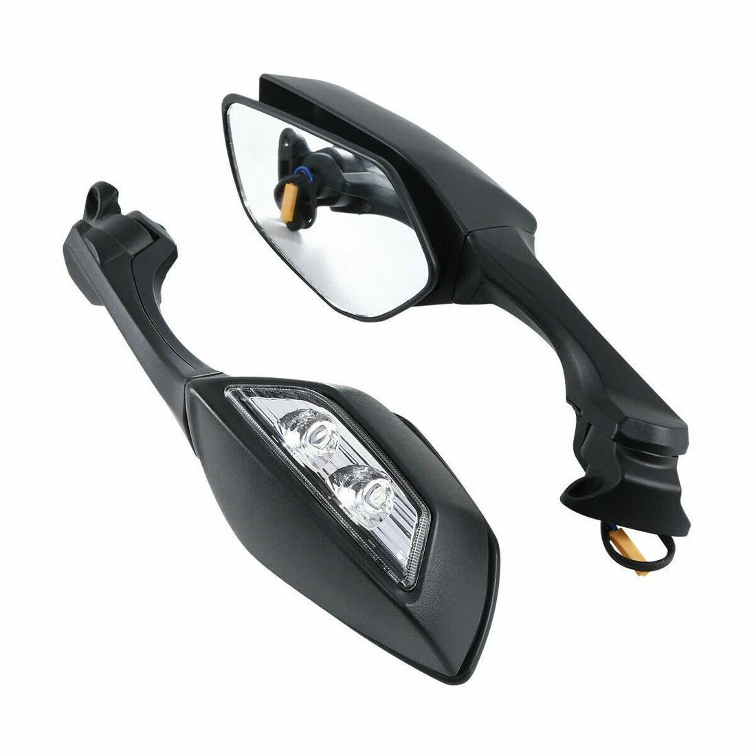 Rear View Mirrors LED Turn Signal Light Fit For Kawasaki Ninja ZX10R 16-25 Black
