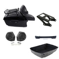 King Trunk Backrest Mount Light Speaker Fit For Harley Electra Road Glide 14-26