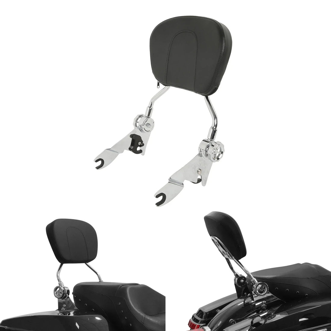 Adjustable Detachable Backrest Sissy Bar Fit For Harley Touring Road King 09-25