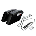 Matte Black Hard Saddlebags w/ Conversion Bracket Fit For Harley Softail 84-2017