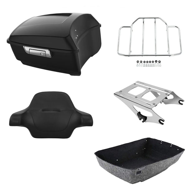 Matte Black King Trunk Luggage Rack Two-Up Mount Fit For Harley Touring 2014-26