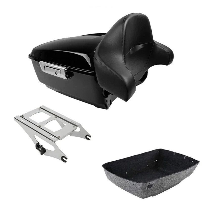 King Trunk Backrest Pad Mounting Rack Fit For Harley Street Electra Glide 14-26