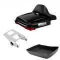Chopped Trunk Pad LED Light Mount Rack Fit For Harley Street Road Glide 2014-26